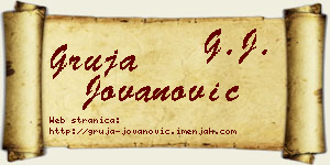 Gruja Jovanović vizit kartica